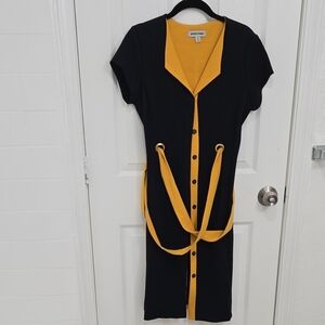 Shelby & Palmer Navy and Mustard Dress